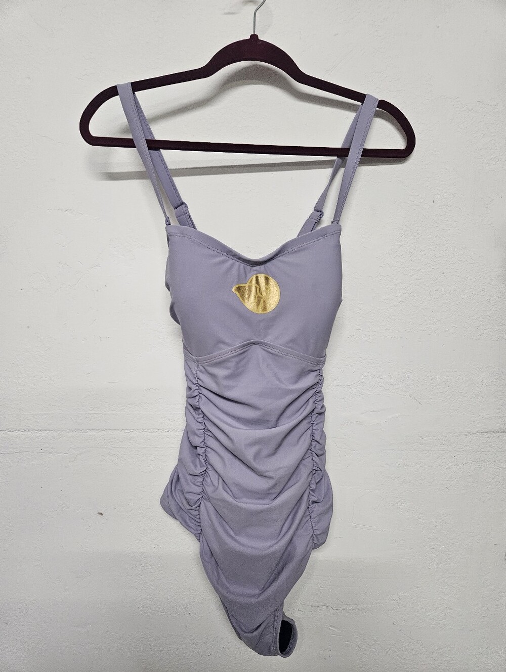 Torrid Disney The Little Mermaid Ursula Lilac  Strappy Back ruching Swimsuit 1x